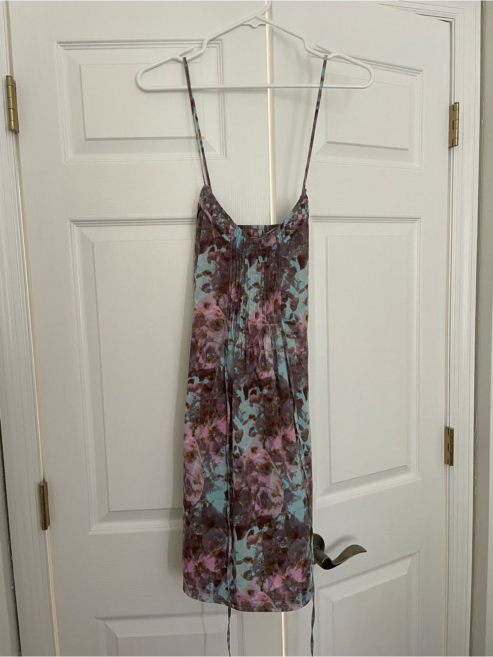 Ecote Floral Midi Slip Dress in Blue and Pink